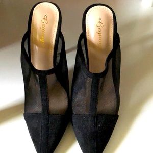 Black slide in heels